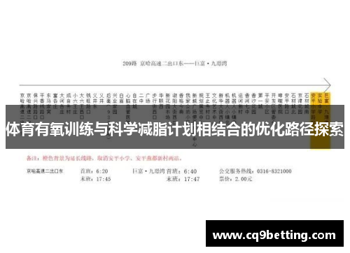 体育有氧训练与科学减脂计划相结合的优化路径探索